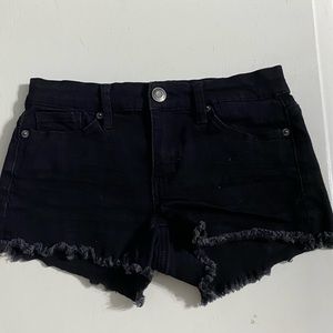 black jean shorts